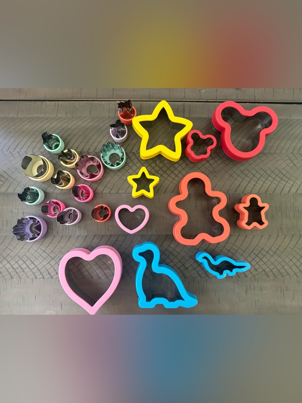 Assorted Colorful Kids Sandwich Cutter Set - Yellow, Pink, Blue, Orange